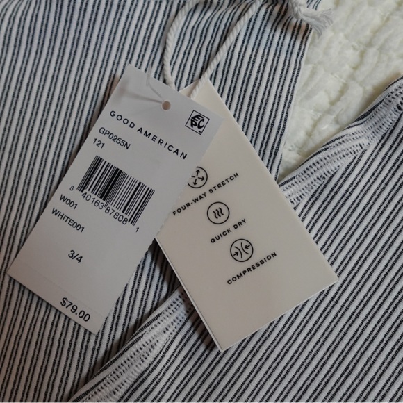 GOOD AMERICAN LEGGINGS WIDE RIB SHINE CLEAN SEAMLESS NWT WHITE 001 - Picture 4 of 7